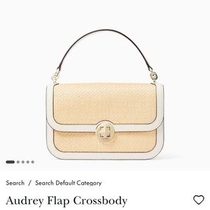 Kate Spade Gold and White Crossbody Bag with Flap Closure